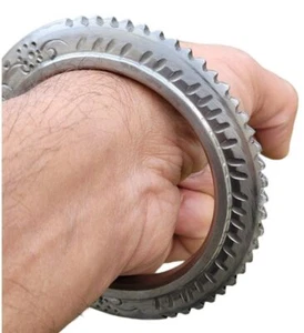 Brazalete guerrero Sikh Kara Sarbloh corte diente de hierro puro Chakri Kada Khalsa OG8 nuevo - Imagen 1 de 12