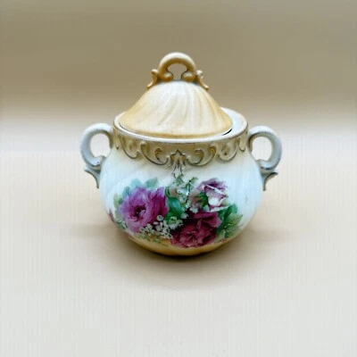 Azúcar con tapa de porcelana austriaca de colección con tapa. ¡HERMOSO! Foto 1 de 4