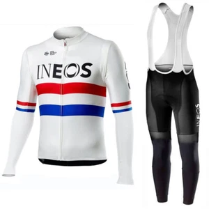 Mens cycling long sleeve jersey bib pants cycling jersey cycling bib pants Kits - Picture 1 of 7