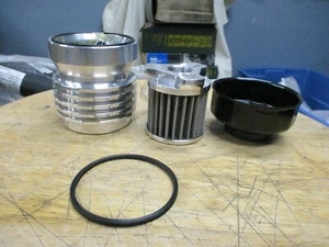 SKI DOO SNOWMOBILE BILLET CLEANABLE STANLESS LIFETIME K&P OIL FILTER - Picture 1 of 8