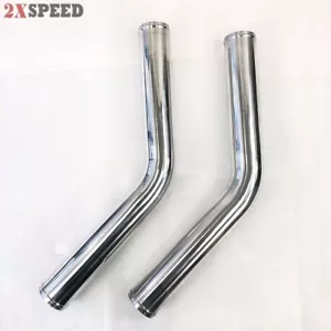(Two) Aluminum Piping 2.5" 63.5mm O.D. 45 Degree Bend Intercooler - Picture 1 of 8