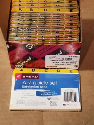 NEW Smead Alphabetic Guide Set Index Cards 5x3 25ct per Pack - 12 Packs per Box - Image 1 of 4