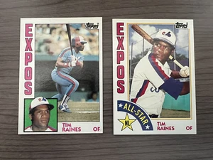 1984 Topps #370 & #390 Montreal Expos Tim Raines Baseball Card Lot All-Star - Picture 1 of 2