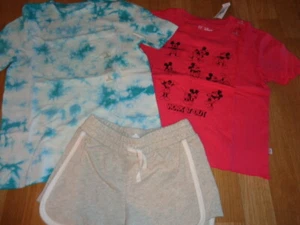NWT Gap outfit set size 10 mickey mouse top blue white shirt and gray shorts - Picture 1 of 4