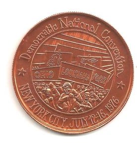 (Pgasteelers1) 1968 Democtatic National Conveniton NY, Bundesstaat LA - Alu-Medaille - Bild 1 von 2