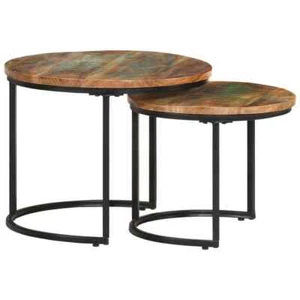 vidaXL Nesting Tables 2 pcs Solid Wood Reclaimed 2BB - Picture 1 of 10
