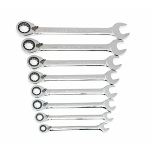 Metric 72-Tooth Reversible Combination Ratcheting Wrench Tool Set (8-Piece) - Picture 1 of 10