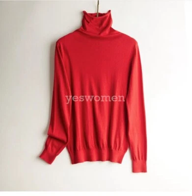 Women Wool Silk Turtleneck Undershirt Long Sleeve Tops Base Layer Sweater Shirt - Image 1 of 4