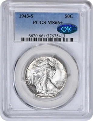 1943-S Walking Liberty Silver Half Dollar MS66+ PCGS - Image 1 of 4