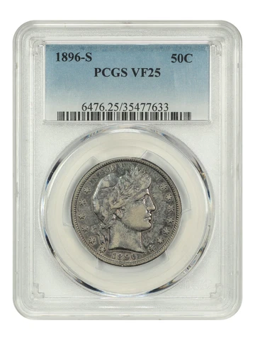 1896-S 50C PCGS VF25 Cover
