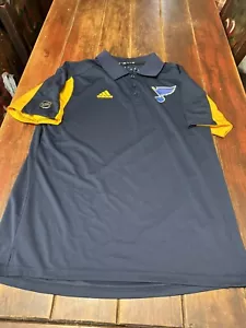 Herren St. Louis Blues Adidas Polo Größe Large schönes Hockey NHL Shirt Climachill - Bild 1 von 11