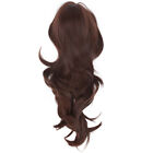 (LC133)Brown Long Curly Wig Heat‑Resistant Synthetic Female Wigs Middle AGS