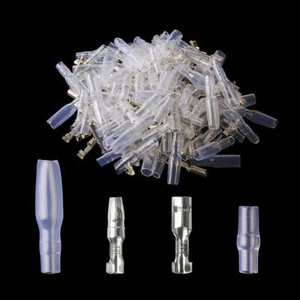 200/400PCS 3.5mm Bullet Connectors Crimp Terminals Female&Male w/Insulated Cover - Picture 1 of 7