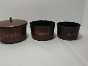 Vintage Mid Century verschachtelte Snack Kanister Snacks Brezeln Nüsse 3er Set - Bild 1 von 7