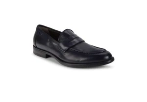 New In Box Bruno Magli ‘Roman’ Navy Blue Leather Penny Loafers Size 9.5 $395.00 - Picture 1 of 19