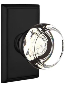 Emtek 8121GTUS19 Passage, Rectangular Rosette, Georgetown Knob, Flat Black - Picture 1 of 1