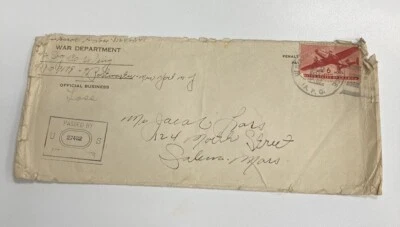 United States used censor cover C25 Army APO 9179 to Salem Massachusetts - Image 1 of 2