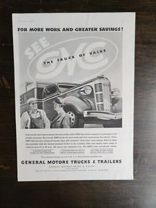 Vintage 1937 General Motors Delivery Trucks & Trailers Full Page Original Ad A1 - Bild 1 von 1