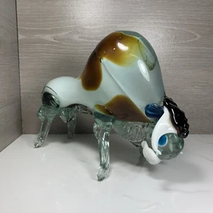 Vintage MCM Italian Murano Art Glass Decorative Bull Figurine Sculpture 10.75” - Picture 1 of 14
