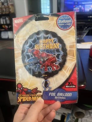 SPIDERMAN Marvel Comics Superhéroe FELIZ CUMPLEAÑOS 18" Dia FOIL GLOBO Nuevo Sellado Foto 1 de 2
