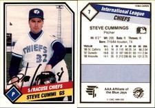 Steve Cummings Signed 1989 CMC Syracuse Chiefs #7 Card Auto