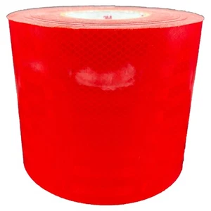 Cinta reflectante roja de 6" 3M 3430 EGP con respaldo de aire micro prismático tipo 1 película de seguridad - Imagen 1 de 11