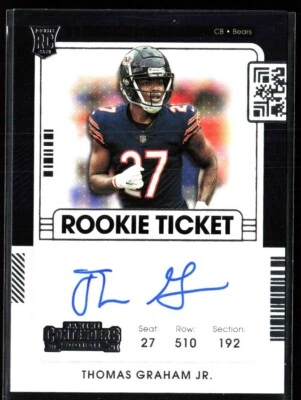 2021 Panini Contenders Football Thomas Graham Jr Rookie Ticket Auto RC Bears - Image 1 of 2