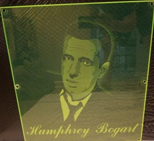 Vintage Movie Theater Portrait Display Humphrey Bogart Etched Visible Scratches - Picture 1 of 10