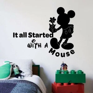 Mouse Quote Mickey Disney Cartoon Home Room Wall Sticker Vinyl Art Decal Decor - Picture 1 of 5