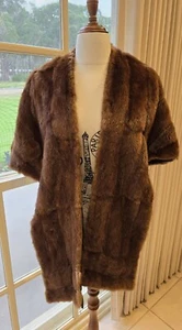 Vintage Chocolate Fox Fur S.R McClean Melbourne Shrug Wrap Stole Cape - Picture 1 of 8