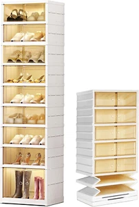 9-Tier Foldable Women'S Shoe Rack for Closet Entryway, 9-18 Pairs, Modern Style, - Picture 1 of 12