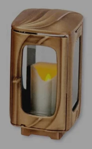 Grablampe aus Bronze Grablicht Grablaterne Grableuchte Friedhof - Picture 1 of 1