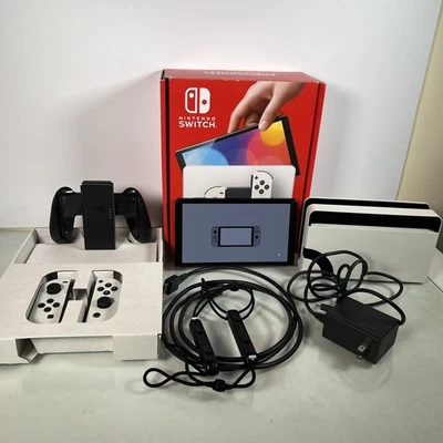 Nintendo Switch OLED Console w/ White Joy-Con 64GB 7" Screen - Image 1 of 4
