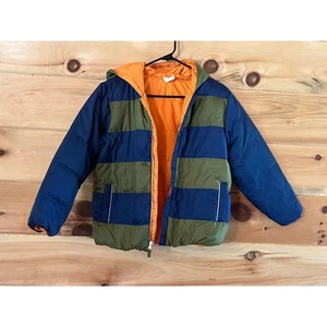 Hanna Andersson boys puffy winter jacket. down filled. Blue/green. sz 140 - Picture 1 of 8