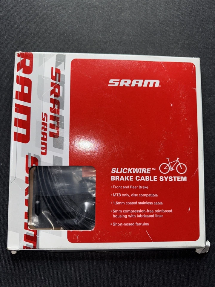 Новый SRAM SlickWire MTB тормозной кабель и корпус набор 5 мм, совместимый с диском, черный - Изображение 1 из 3