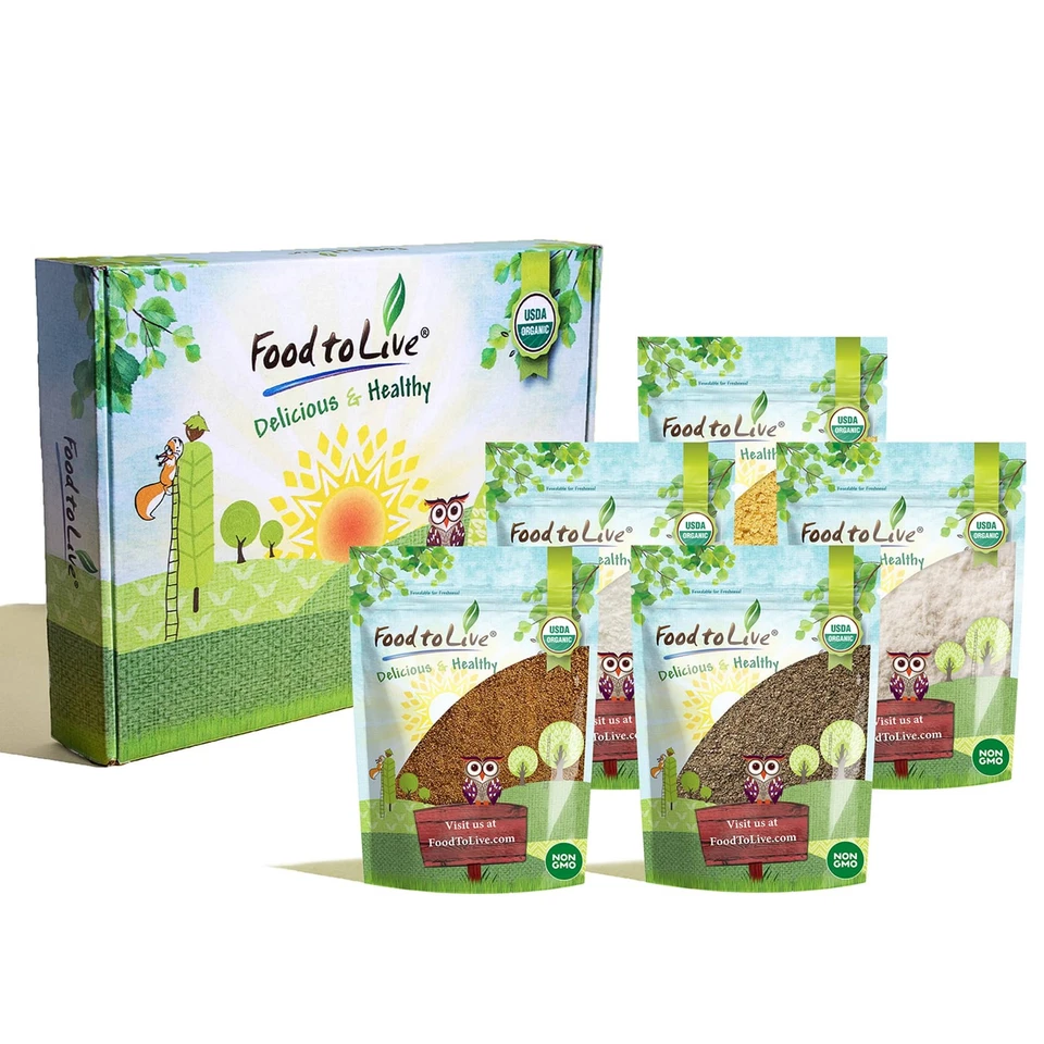 Caja de regalo de ingredientes orgánicos para hornear - sin OGM, crudos, kosher - de Food to Live Foto 1 de 4