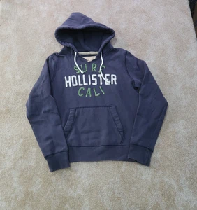 Hollister Hoodie Men’s Large Hooded Sweatshirt Logo Blue - Picture 1 of 9