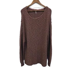 Free People braun Struktur Strick Oversize Pullover M kuschelig Boho lässig Pulli - Bild 1 von 12