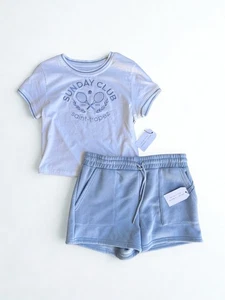 Tenniscore Set 2 Pezzi L Sunday Club Saint-tropez T-shirt e pantaloncini sportivi chic - Foto 1 di 8