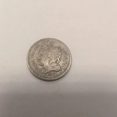 1867 3c Three Cent Nickel US Fractional Silver Coin Rare - Image 1 of 2