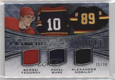 2015 Leaf Ultimate Triple Memorabilia Silver /30 Sergei Fedorov Pavel Bure HOF - Image 1 of 2