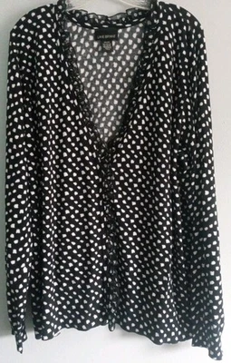 Черно-белый кардиган Lane Bryant размер 26/28 кружево и пуговицы - Изображение 1 из 4