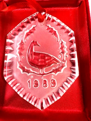 Waterford Crystal 1989 Christmas Ornament w/ Box & Pouch – Vintage Holiday - Image 1 of 4