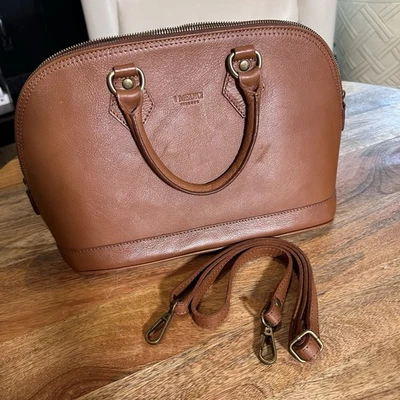 I Medici Firenze Italy Leather Satchel Handbag Brown Top Handle PRE-OWNED - Image 1 of 4