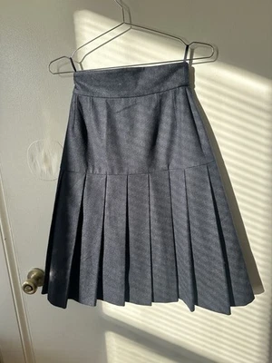 Chanel бутик темно-синий плиссированные шерсти юбка размер 25 сделано в Италии - Изображение 1 из 4