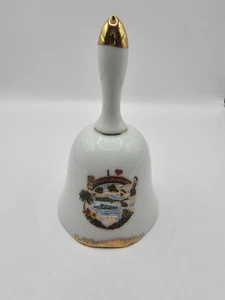 Vintage Porcelain Bell 5" Hawaii Souvenir with Gold Trim - Picture 1 of 5