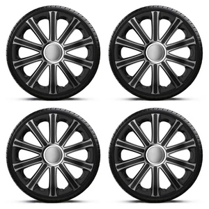 Radkappen 14 Zoll schwarz silber Modena x4 passend für Suzuki Celerio - Bild 1 von 5