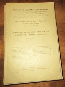 GEOLOGY NEW YORK NORTHWEST ADIRONDACK REGION EDWARDS ZINC DEPOSIT MINERALS 1918 - Picture 1 of 1