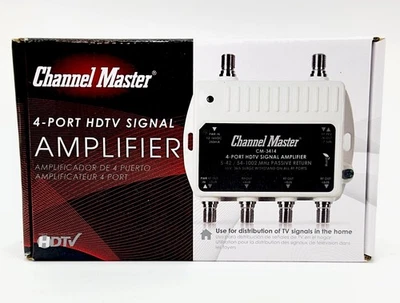 Channel Master 4Port HDTV Signal Distribution Amplifier CM-3414 NEW SHIPS FAST - Image 1 of 4