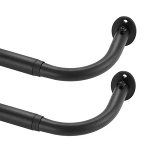 2 Pack Black Curtain Rod 48-84 Inch, Blackout Curtain Rod Wrap Around Design,... - Picture 1 of 8